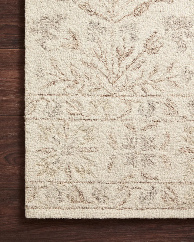 Loloi Norabel Nor-02 Ivory/Neutral Rugs - corner on wood