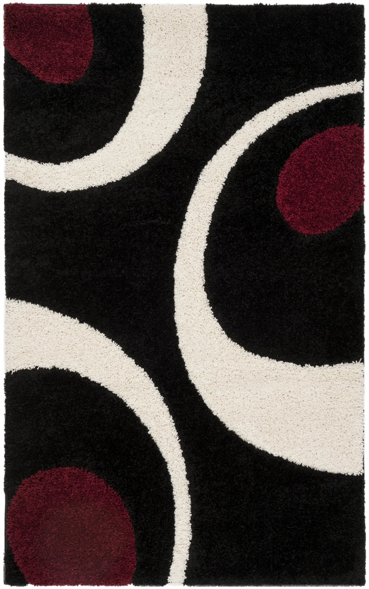 Safavieh Florida Shag 3'-3" x 5'-3" Rug in Black / Ivory