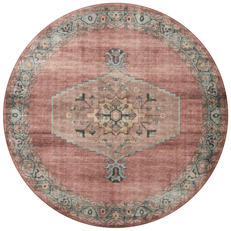 Loloi Heidi Hei-05 Spice/Aqua Rugs - round flat