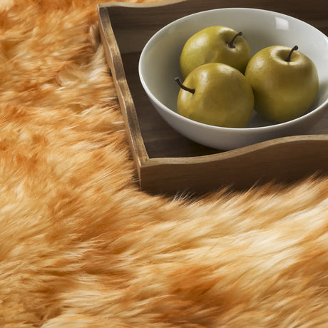 Safavieh Sheep Skin 3'-0" x 5'-0" Rug in Champagne / Copper Brown