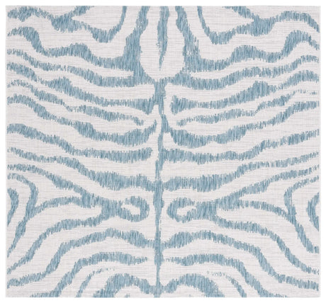 Safavieh Courtyard 6'-7" x 6'-7" Rug in Ivory / Aqua