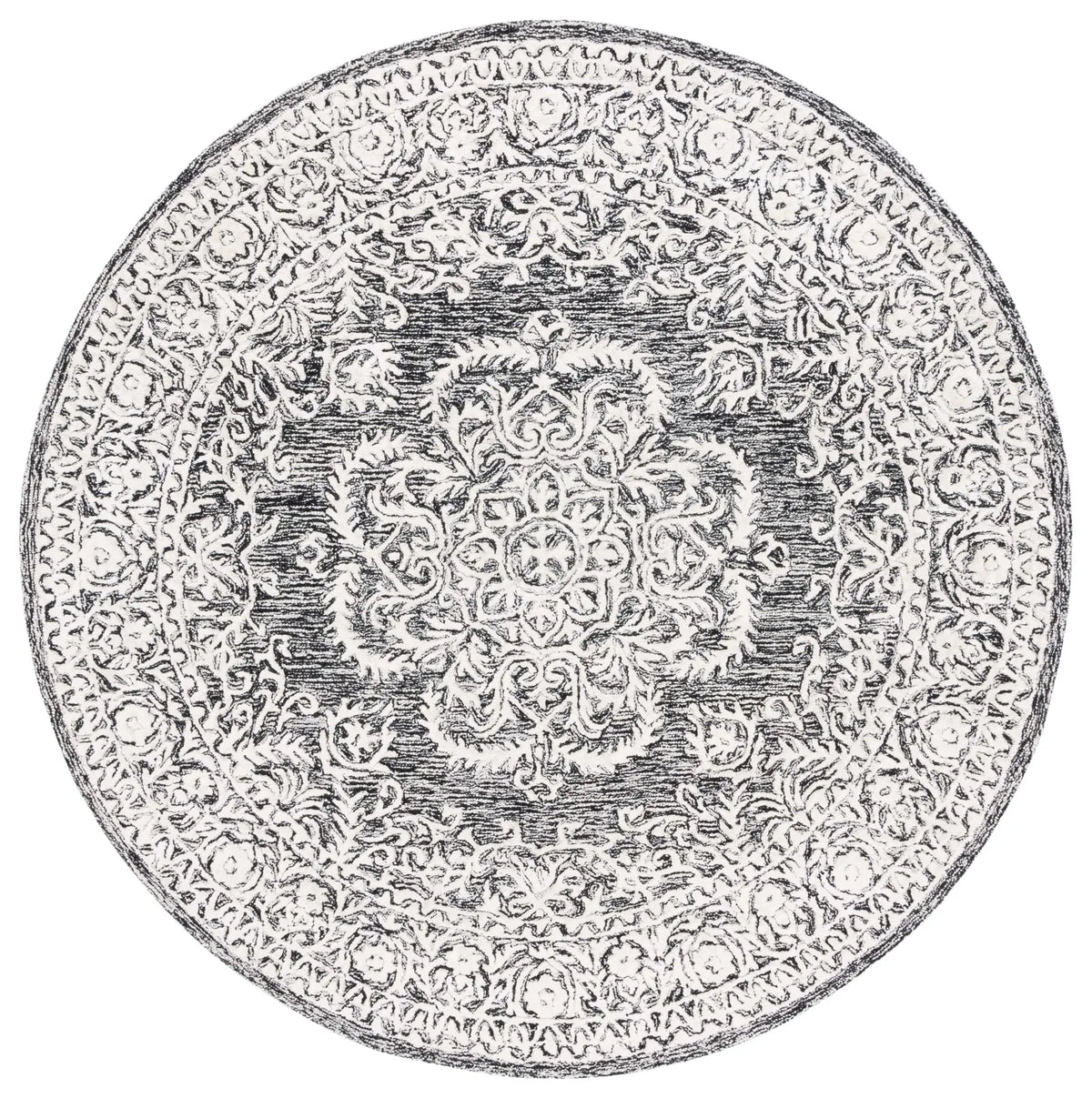 Safavieh Precious 6'-0" x 6'-0" Rug in Black / Ivory