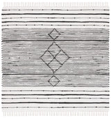 Safavieh Striped Kilim 6'-0" x 6'-0" Rug in Ivory / Black