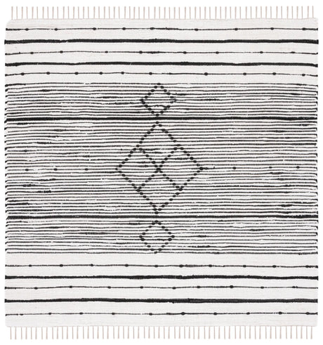 Safavieh Striped Kilim 6'-0" x 6'-0" Rug in Ivory / Black