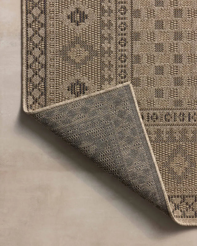 Chris Loves Julia x Loloi Providence PRC-07 Dove / Charcoal Rug - corner on wood