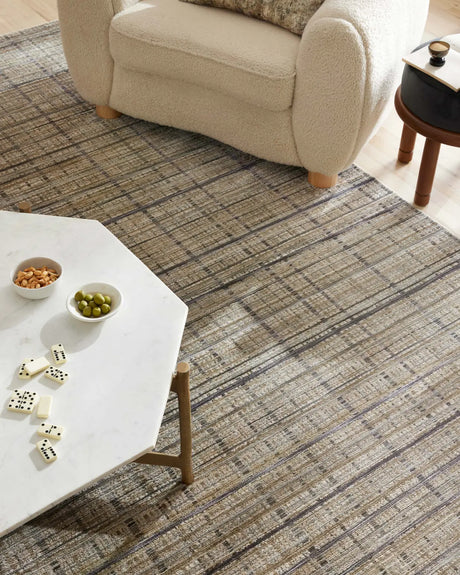 Loloi Soho Soh-04 Pebble/Charcoal Rug - styled aerial 2