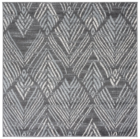 Safavieh Amsterdam 6'-7" x 6'-7" Rug in Dark Grey / Light Grey