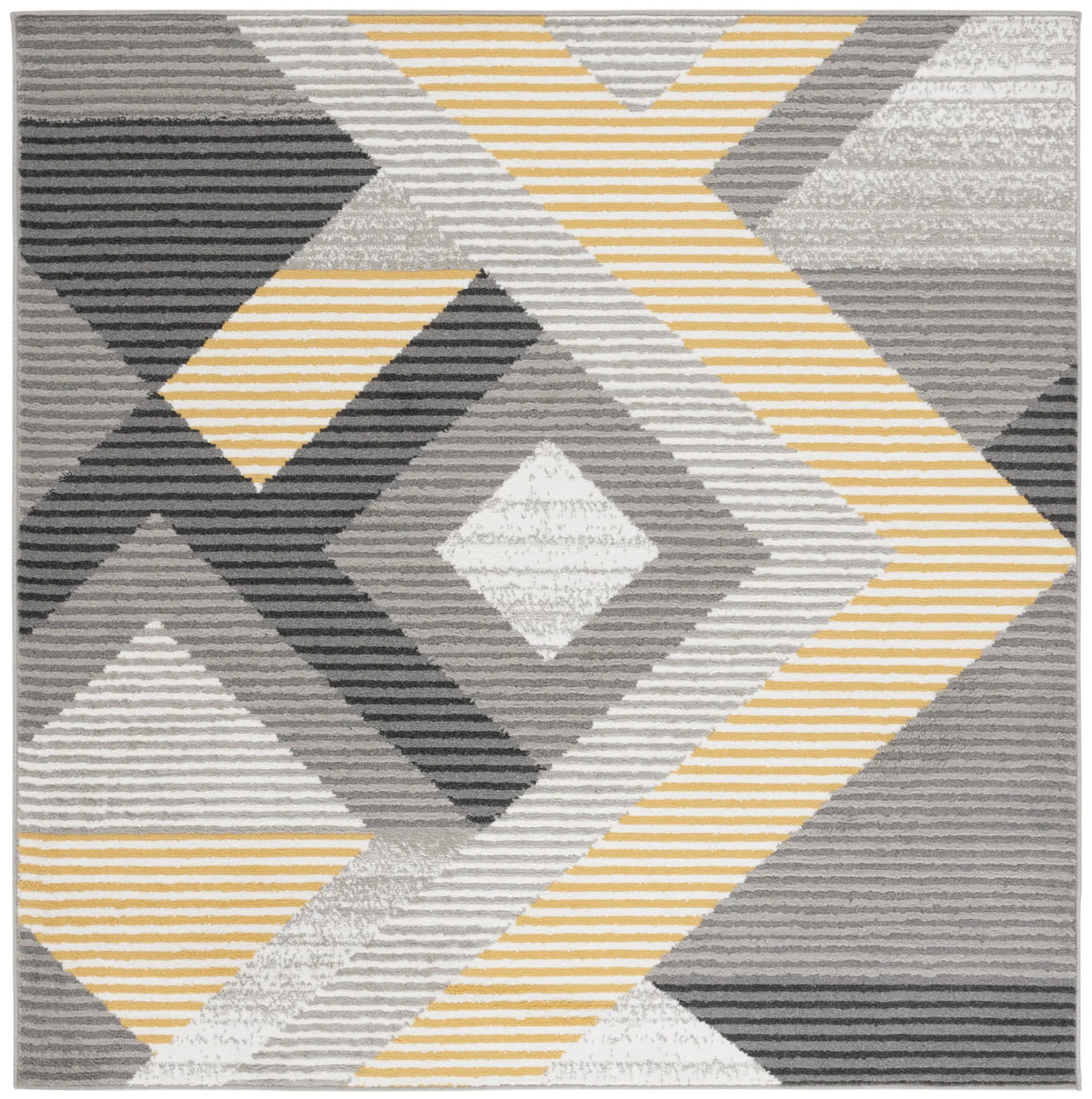 Safavieh Pyramid 6'-7" x 6'-7" Rug in Grey / Ivory Gold