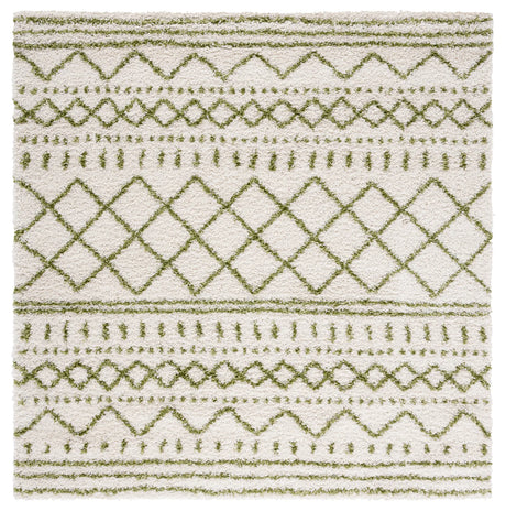 Safavieh Arizona Shag 6'-7" x 6'-7" Rug in Ivory / Green