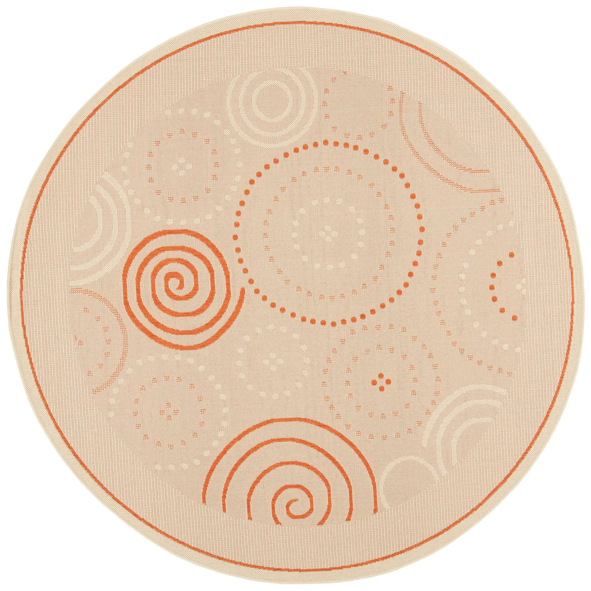 Safavieh Courtyard 6'-7" x 6'-7" Rug in Natural / Terra