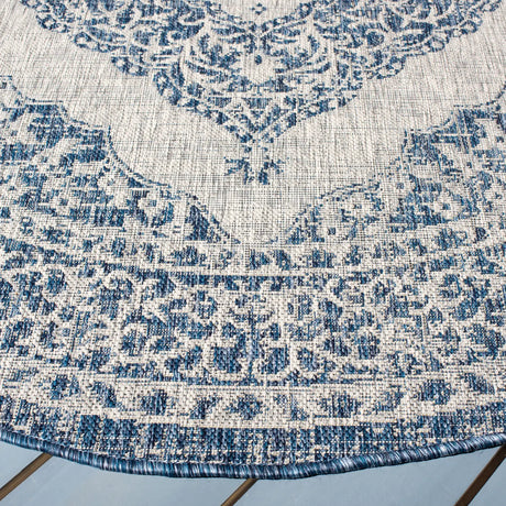 Safavieh Courtyard 5'-3" x 5'-3" Rug in Light Grey / Blue