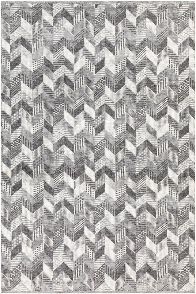 Chandra Effie EFF-52500 Black / White / Gray rug, flat view