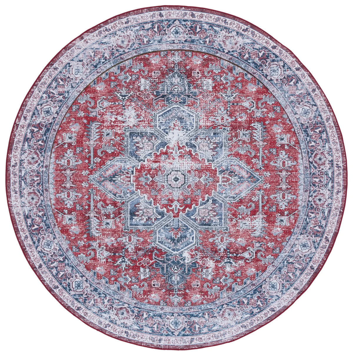 Safavieh Tucson 6'-0" x 6'-0" Rug in Red / Navy