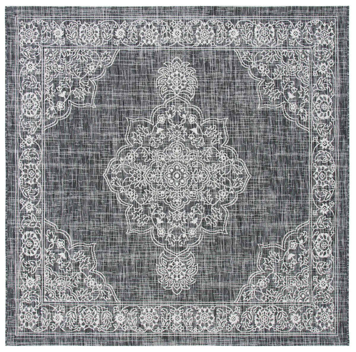 Safavieh Courtyard 6'-7" x 6'-7" Rug in Black / Grey