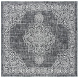 Safavieh Courtyard 6'-7" x 6'-7" Rug in Black / Grey