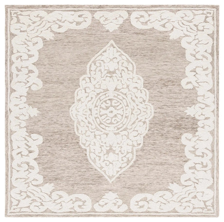 Safavieh Abstract 6'-0" x 6'-0" Rug in Beige / Ivory
