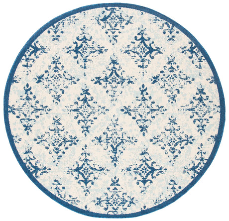 Safavieh Courtyard 6'-7" x 6'-7" Rug in Ivory / Navy