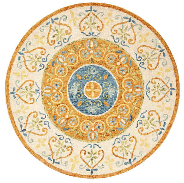 Safavieh Novelty 5'-0" x 5'-0" Rug in Rust / Ivory