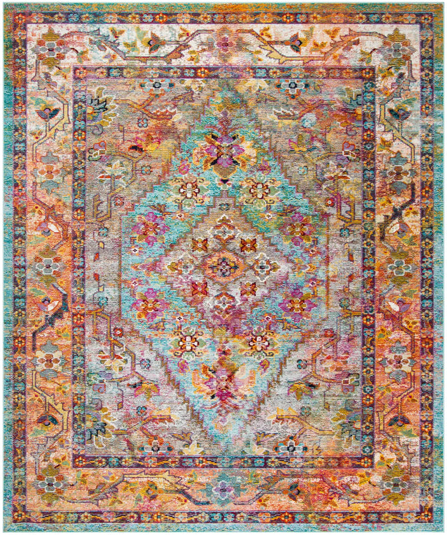 Safavieh Crystal 10'-0" x 14'-0" Rug in Light Blue / Orange