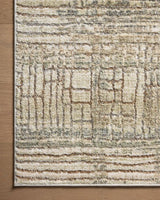 Loloi Wyatt Wya-03 Lagoon/Natural Rug - corner on wood