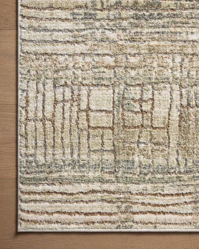 Loloi Wyatt Wya-03 Lagoon/Natural Rug - corner on wood