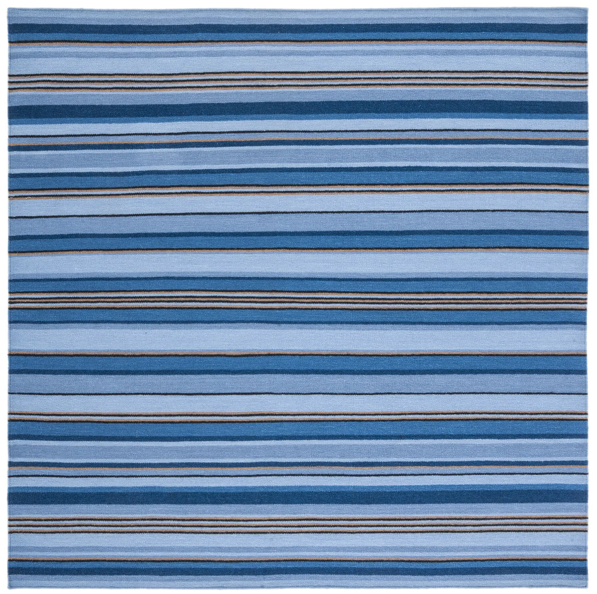 Safavieh Striped Kilim 7'-0" x 7'-0" Rug in Blue / Rust