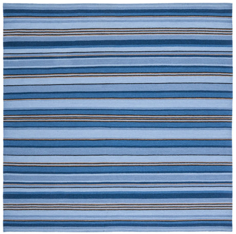 Safavieh Striped Kilim 7'-0" x 7'-0" Rug in Blue / Rust