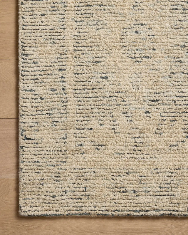 Loloi Penny PEN-03 Blue / Natural Rug - corner on wood