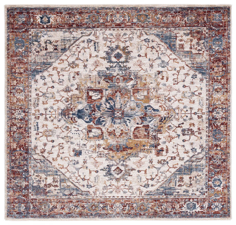 Safavieh Heirloom 700 6'-7" x 6'-7" Rug in Ivory / Blue Rust