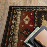 Oriental Weavers Sphinx Woodlands 1041C Black / Multi Rugs - corner detail