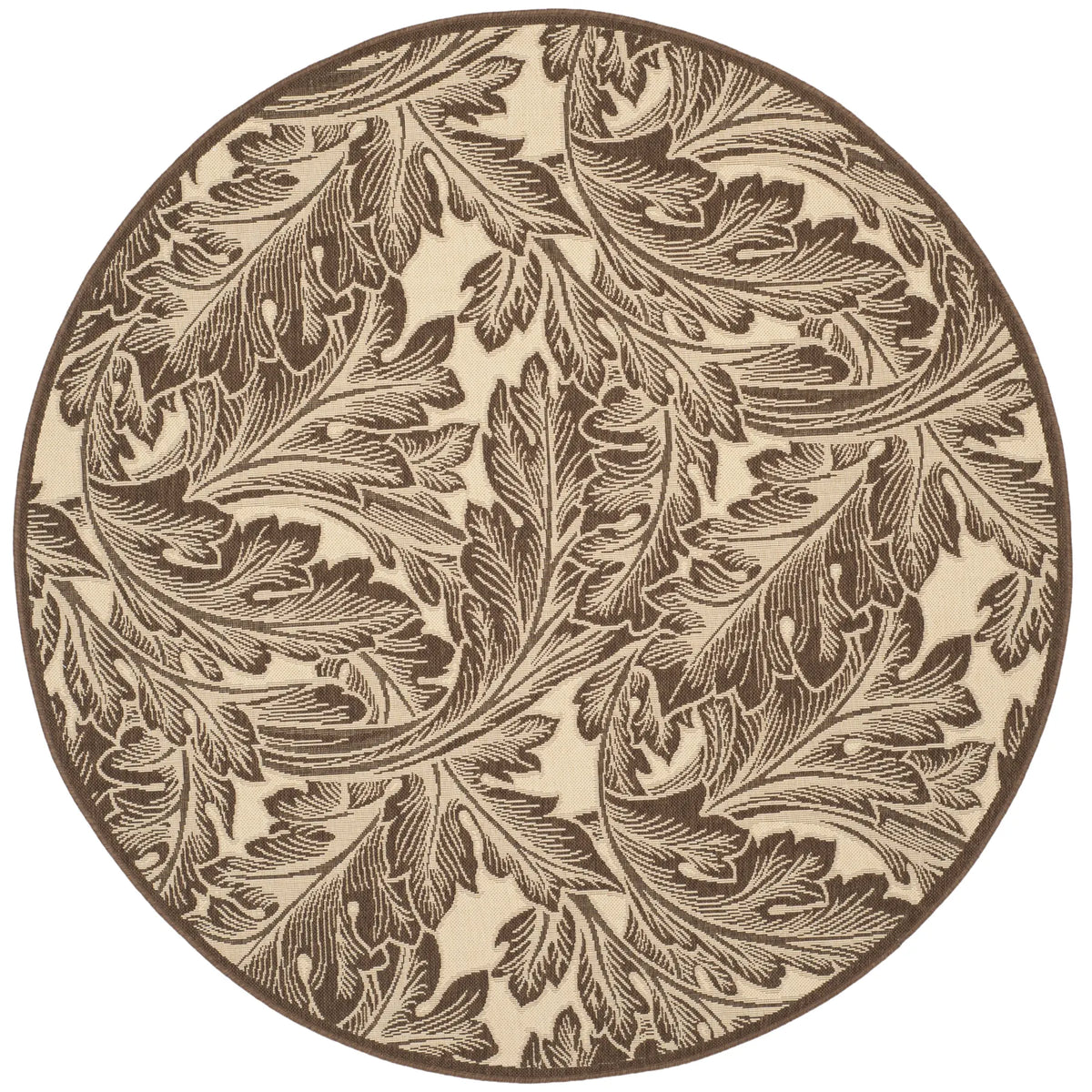 Safavieh Courtyard 6'-7" x 6'-7" Rug in Natural / Chocolate