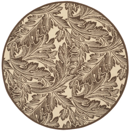 Safavieh Courtyard 6'-7" x 6'-7" Rug in Natural / Chocolate