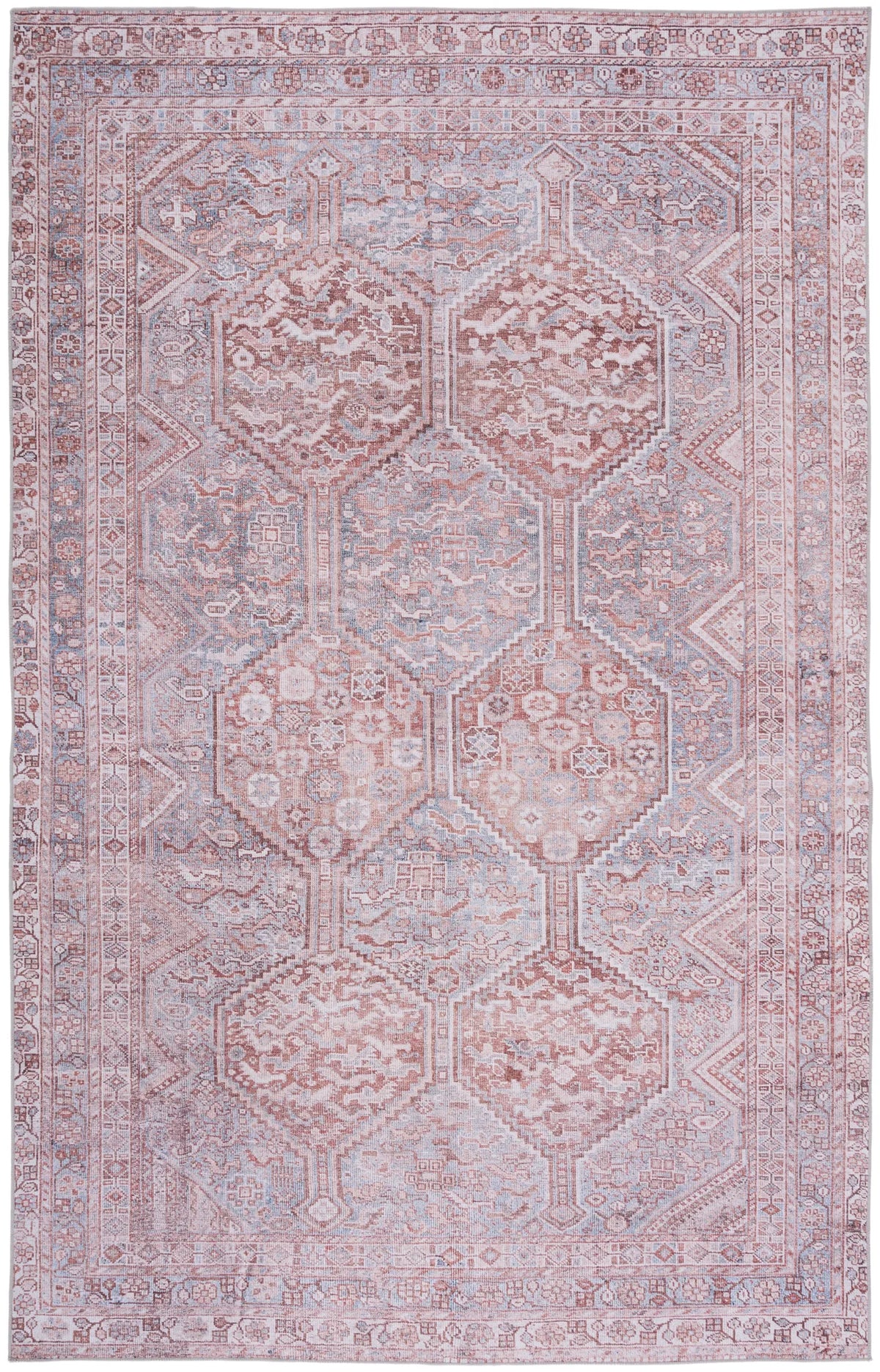 Safavieh Tucson 4'-0" x 6'-0" Rug in Grey / Rust