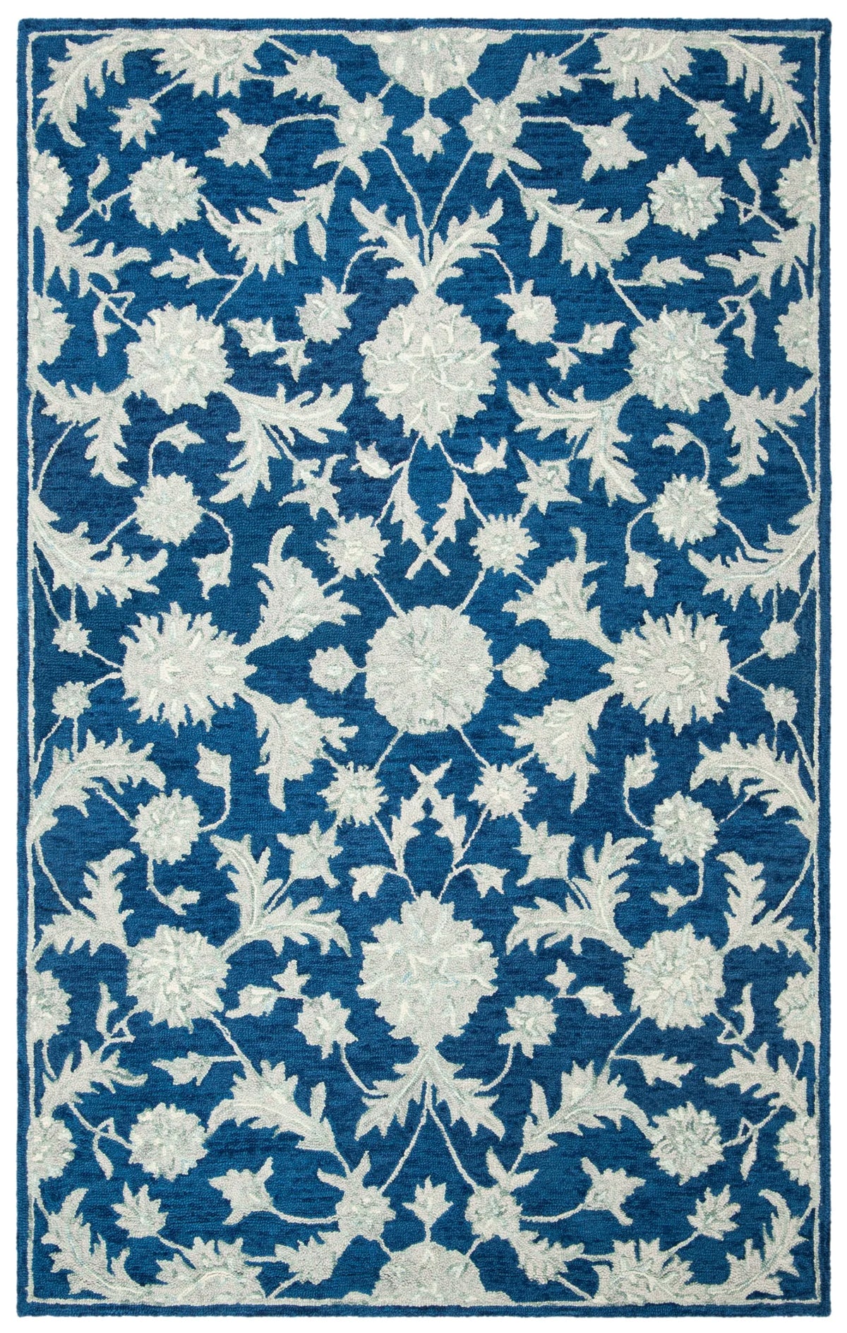 Safavieh Micro-Loop 4'-0" x 6'-0" Rug in Navy / Grey