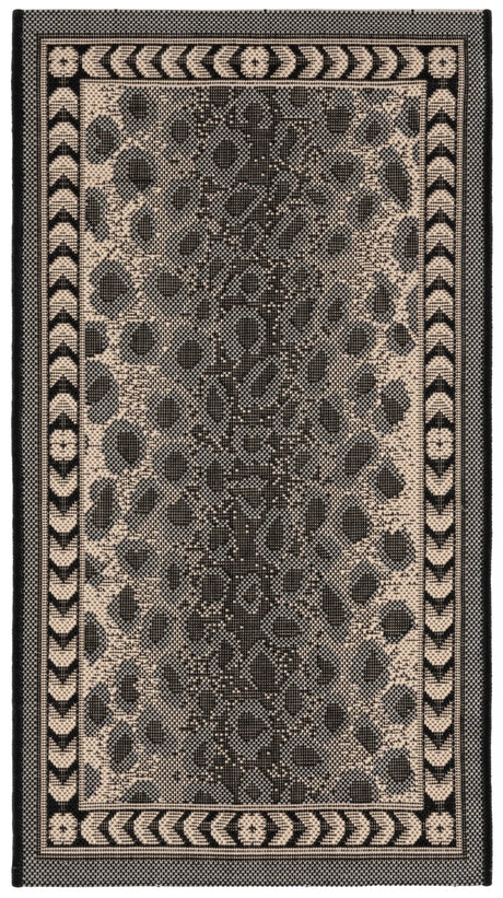 Safavieh Courtyard 2'-0" x 3'-7" Rug in Grey / Black