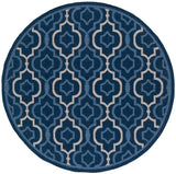Safavieh Courtyard 6'-7" x 6'-7" Rug in Navy / Beige