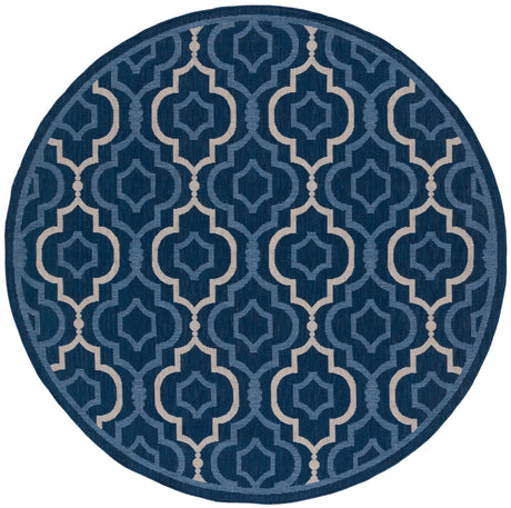 Safavieh Courtyard 6'-7" x 6'-7" Rug in Navy / Beige