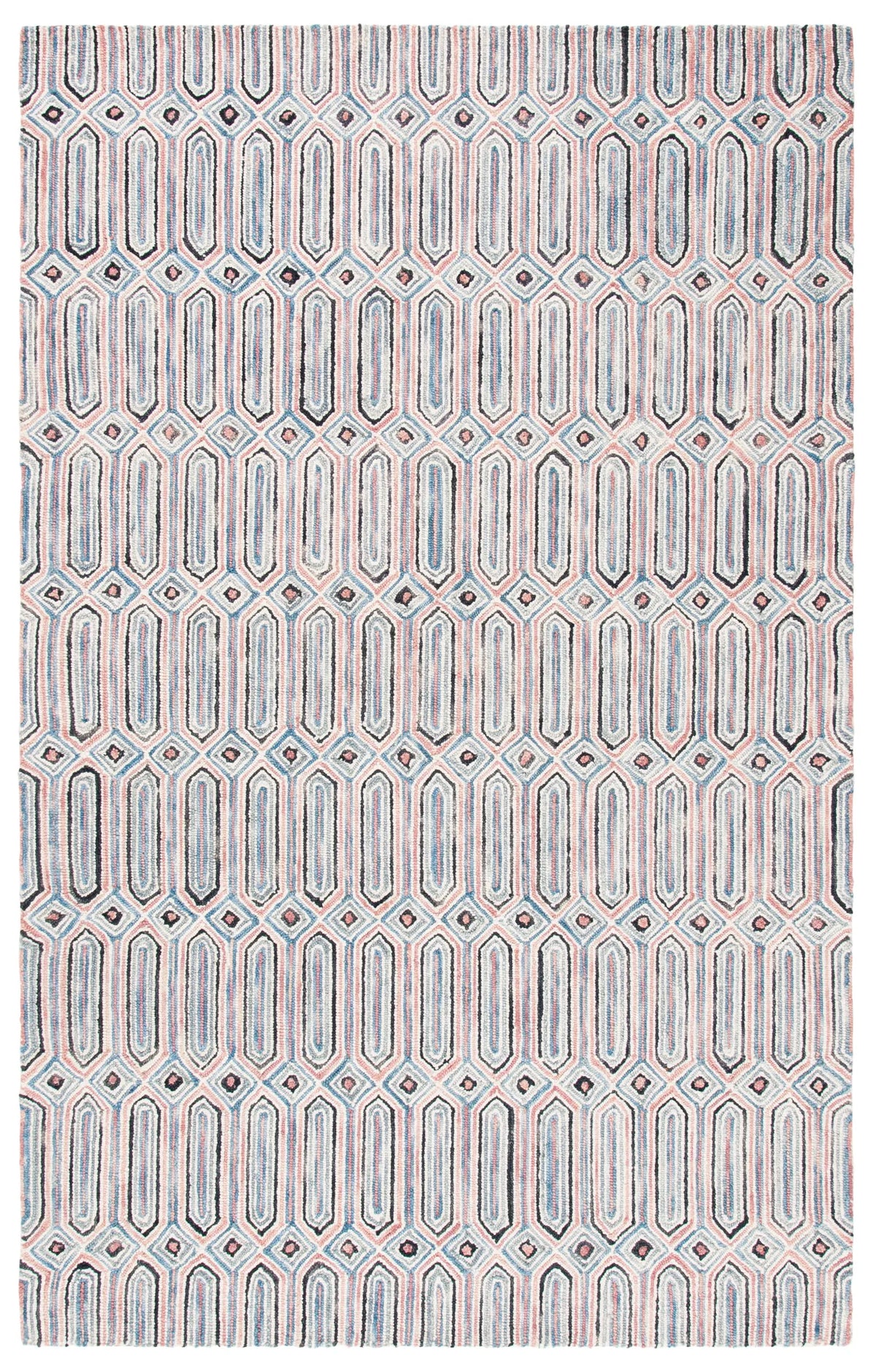 Safavieh Micro-Loop 4'-0" x 6'-0" Rug in Pink / Grey