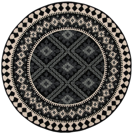 Safavieh Veranda 5'-3" x 5'-3" Rug in Black / Creme