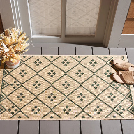 Safavieh Courtyard 2'-0" x 3'-7" Rug in Beige / Green