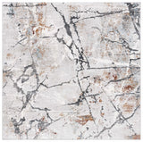 Safavieh Meadow 500 6'-7" x 6'-7" Rug in Light Grey / Black