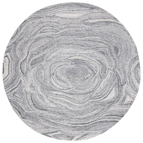 Safavieh Abstract 6'-0" x 6'-0" Rug in Dark Grey / Black