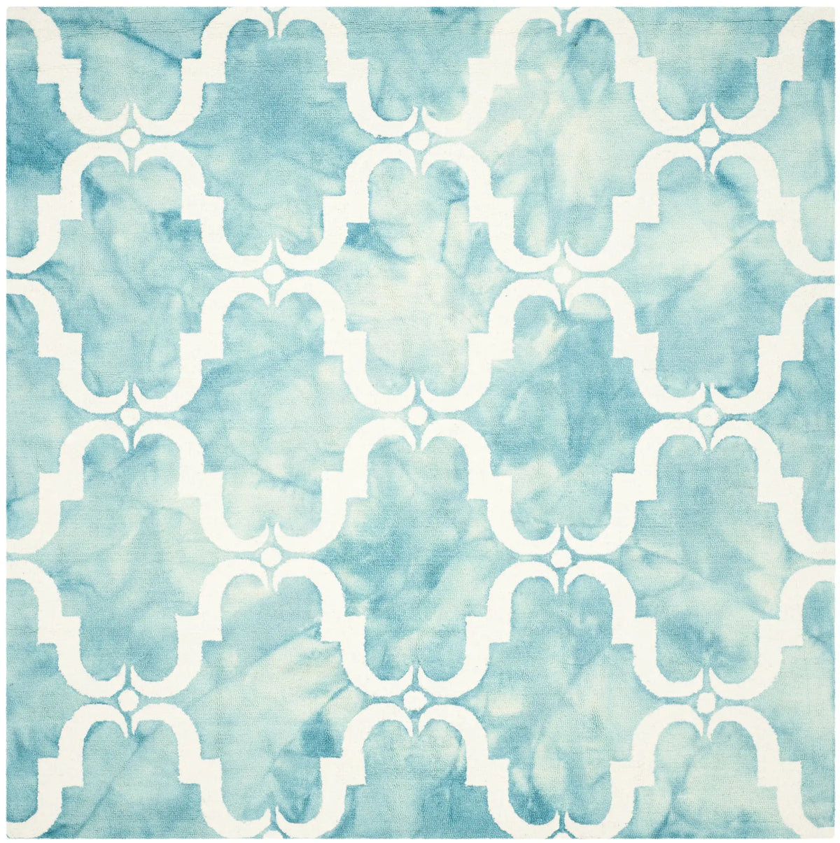 Safavieh Dip Dye 7'-0" x 7'-0" Rug in Turquoise / Ivory