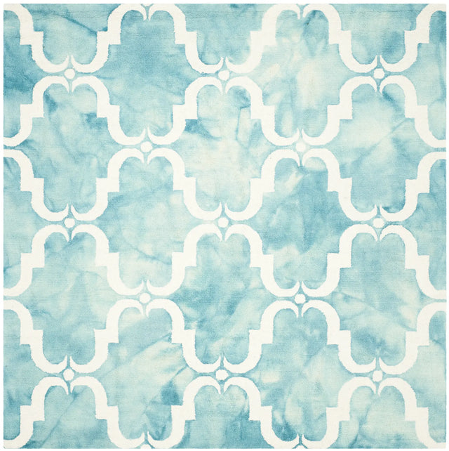 Safavieh Dip Dye 7'-0" x 7'-0" Rug in Turquoise / Ivory