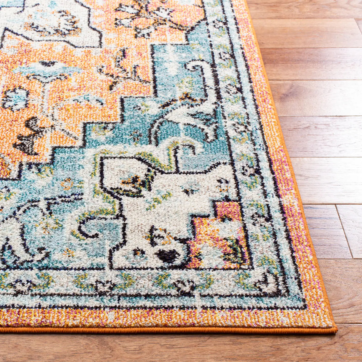 Safavieh Madison 4'-0" x 6'-0" Rug in Orange / Teal