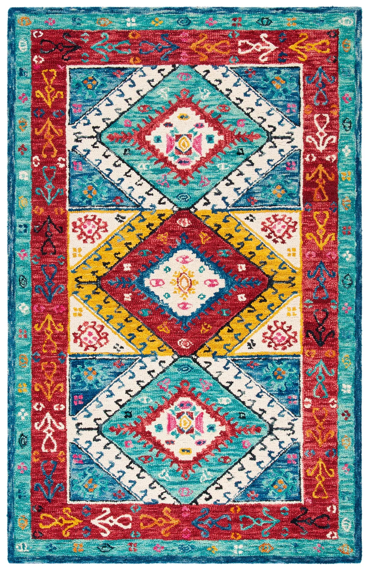 Safavieh Aspen 4'-0" x 6'-0" Rug in Blue / Rust