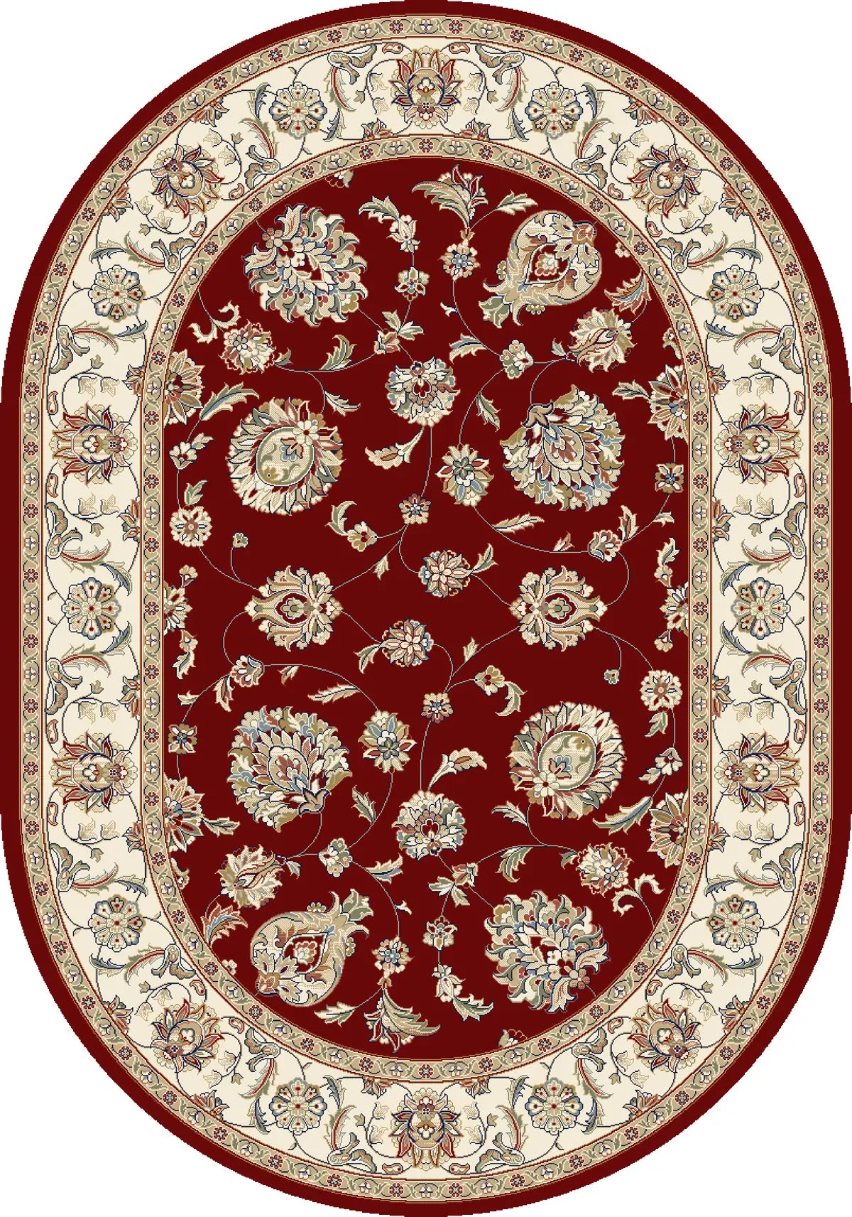 Dynamic Rugs Ancient Garden 57365 Red / Ivory Rugs - Oval