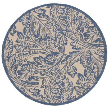 Safavieh Courtyard 5'-3" x 5'-3" Rug in Natural / Blue