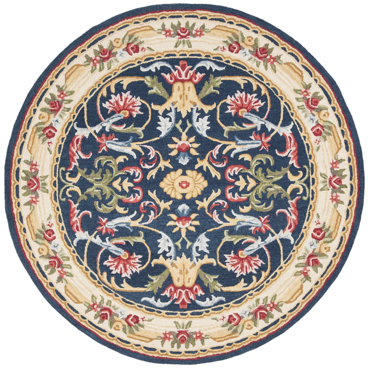 Safavieh Heritage 6'-0" x 6'-0" Rug in Navy / Ivory