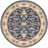 Safavieh Heritage 6'-0" x 6'-0" Rug in Navy / Ivory